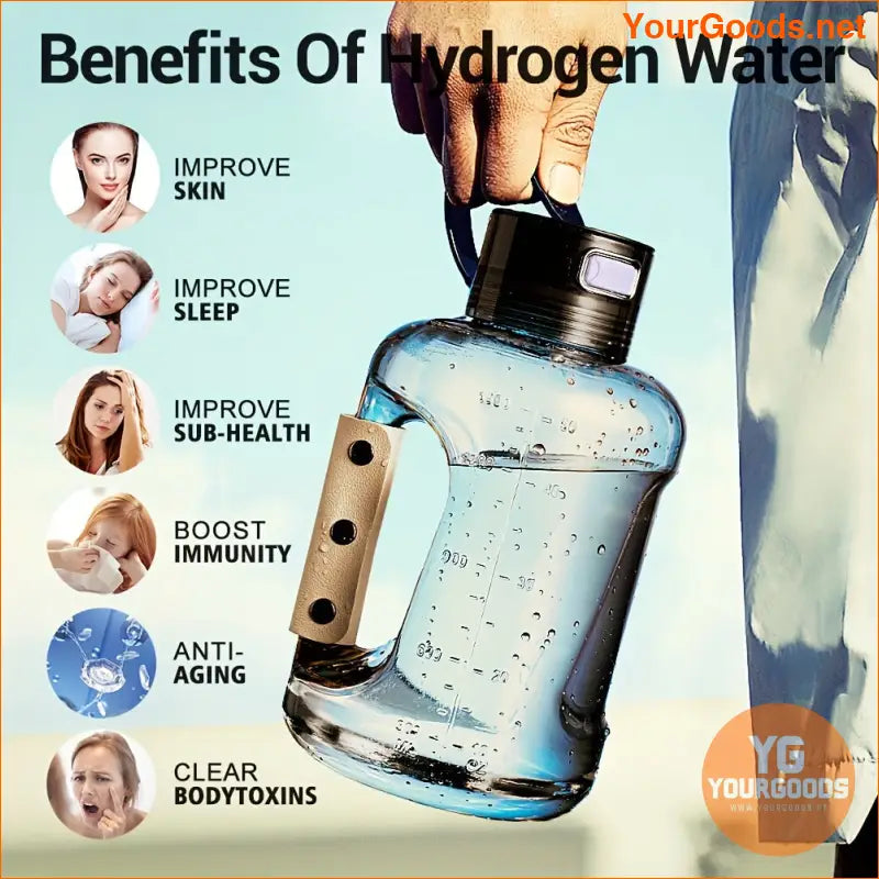 1.5L Shatterproof Hydrogen Water Bottle HighConcentration GymReady BPAFree - YourGoods Online Shop