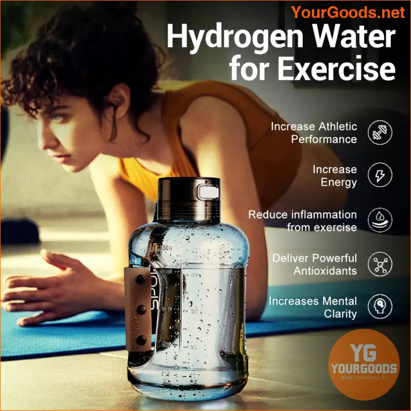 Garrafa de água de hidrogênio inquebrável de 1,5 L HighConcentration GymReady BPAFree