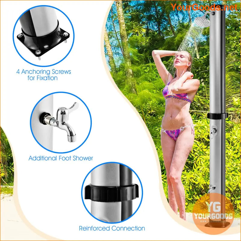 10 Gallon Solar Heated Outdoor Camping Shower System - YourGoods Online Shop