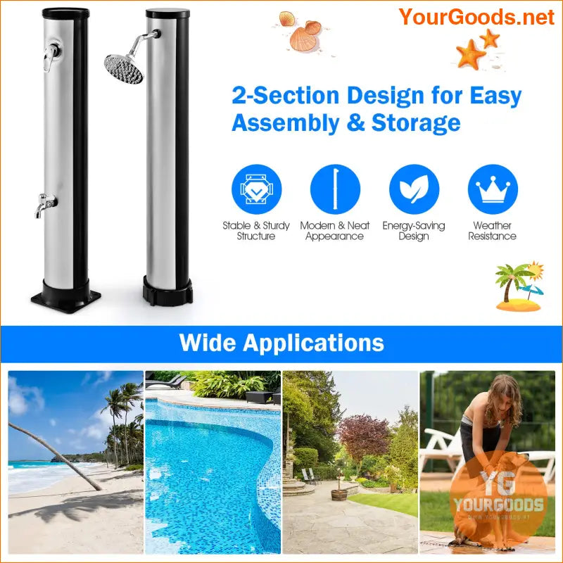 10 Gallon Solar Heated Outdoor Camping Shower System - YourGoods Online Shop