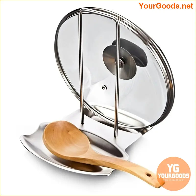 Large Capacity Stainless Steel Pot Lid Rack with Drain Tray - YourGoods Online Shop