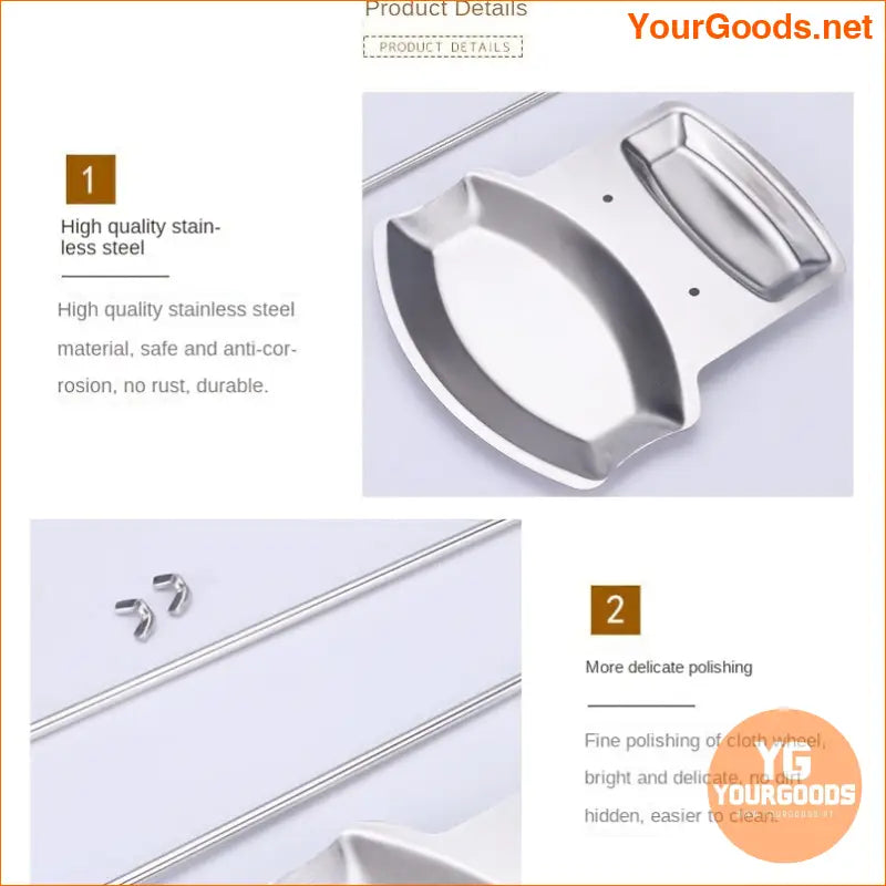 Large Capacity Stainless Steel Pot Lid Rack with Drain Tray - YourGoods Online Shop