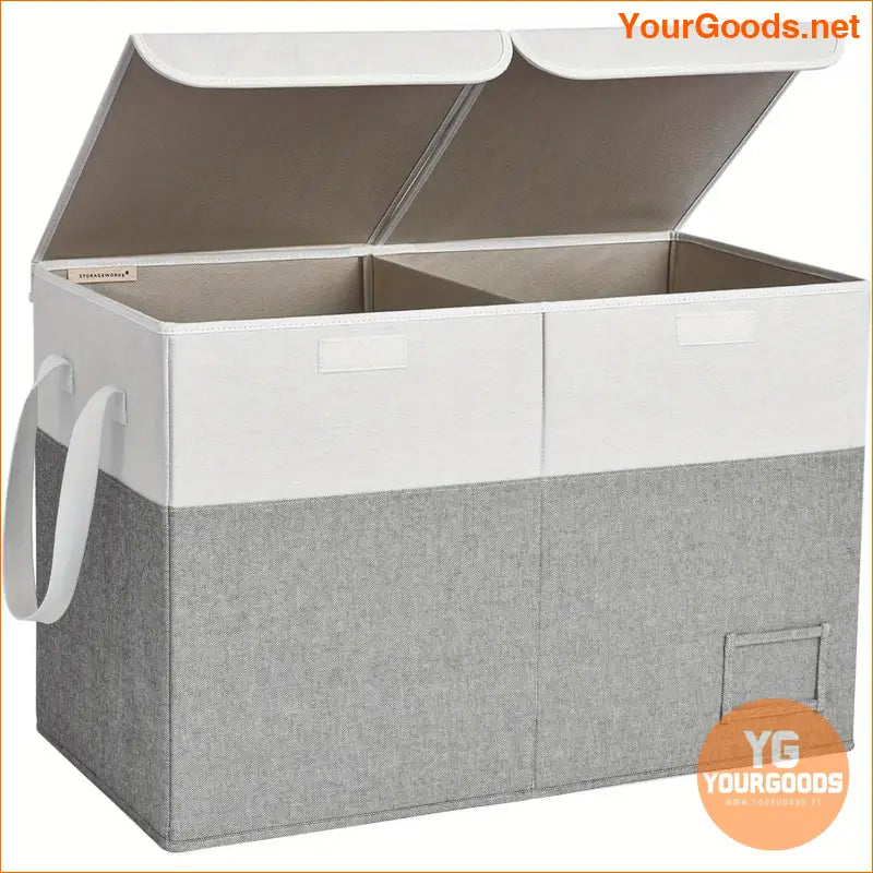 Large Grey White FlipTop Toy Storage Organizer - YourGoods Online Shop