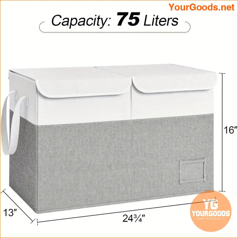 Large Grey White FlipTop Toy Storage Organizer - YourGoods Online Shop