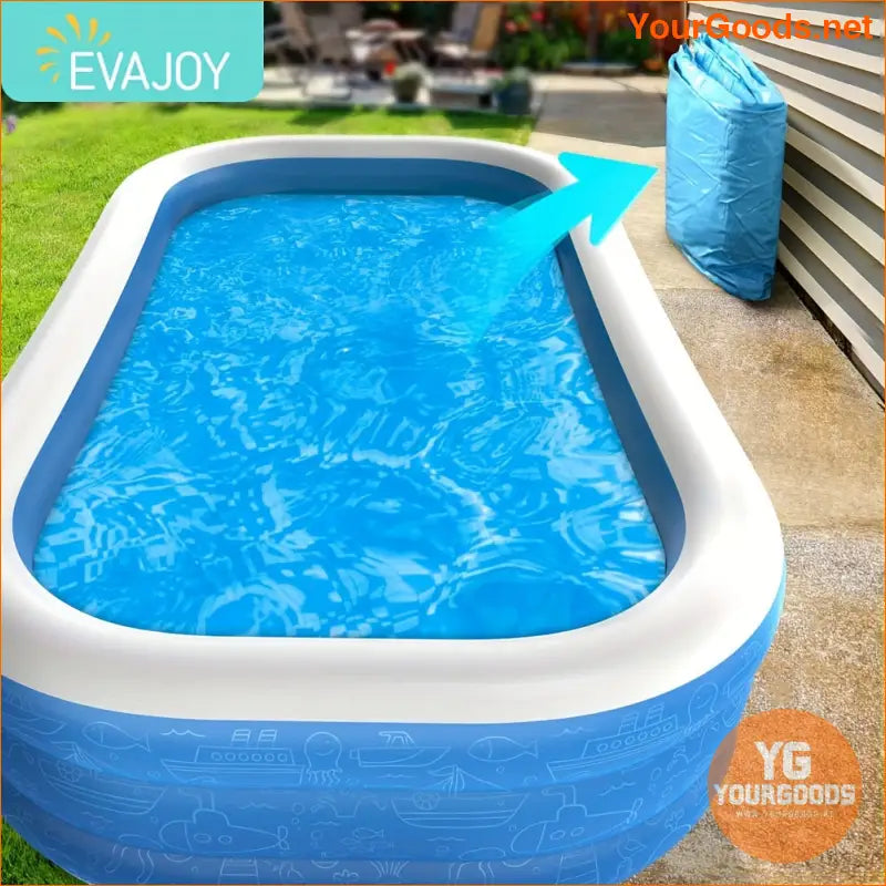 Large Inflatable Pool 119 x 72 x 20 For Kids Family - YourGoods Online Shop