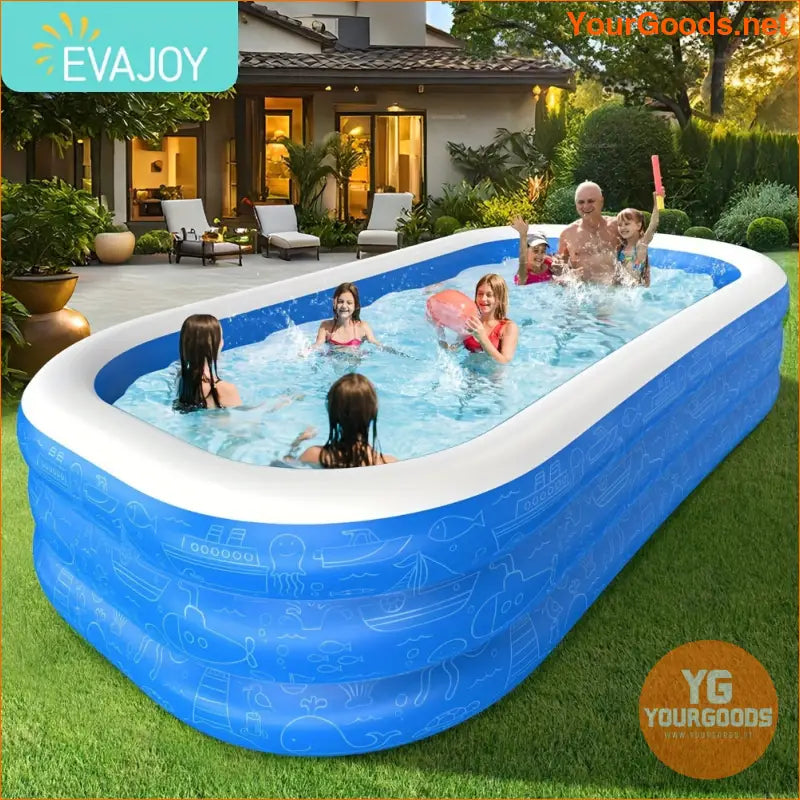 Large Inflatable Pool 119 x 72 x 20 For Kids Family - YourGoods Online Shop