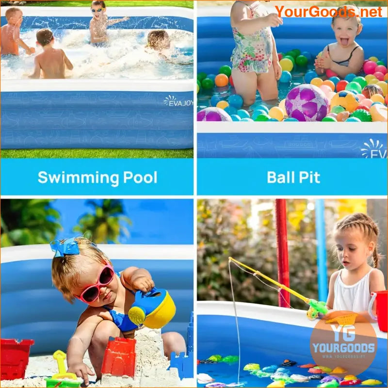 Large Inflatable Pool 119 x 72 x 20 For Kids Family - YourGoods Online Shop