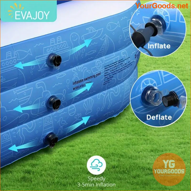 Large Inflatable Pool 119 x 72 x 20 For Kids Family - YourGoods Online Shop