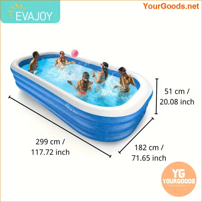 Large Inflatable Pool 119 x 72 x 20 For Kids Family - YourGoods Online Shop