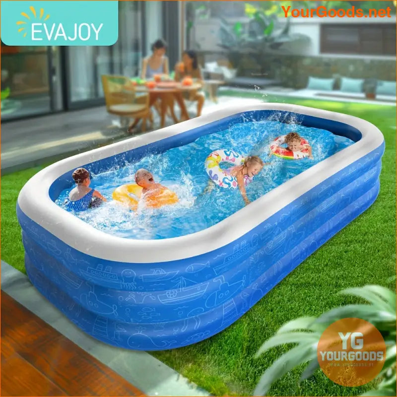 Large Inflatable Pool 119 x 72 x 20 For Kids Family - YourGoods Online Shop