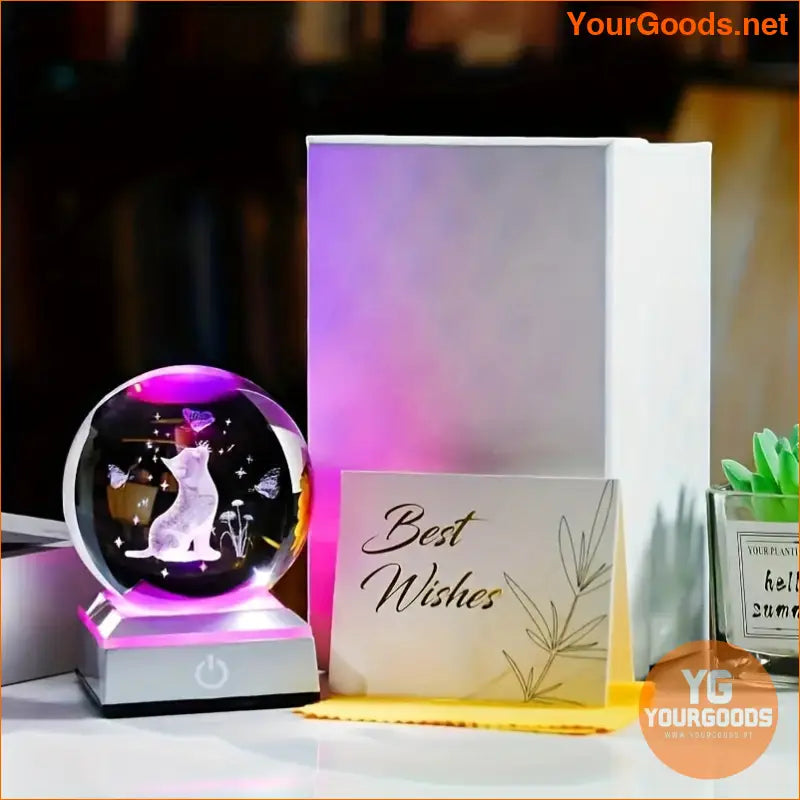 LED Base 3D Crystal Cat Ball Perfect Gift - YourGoods Online Shop