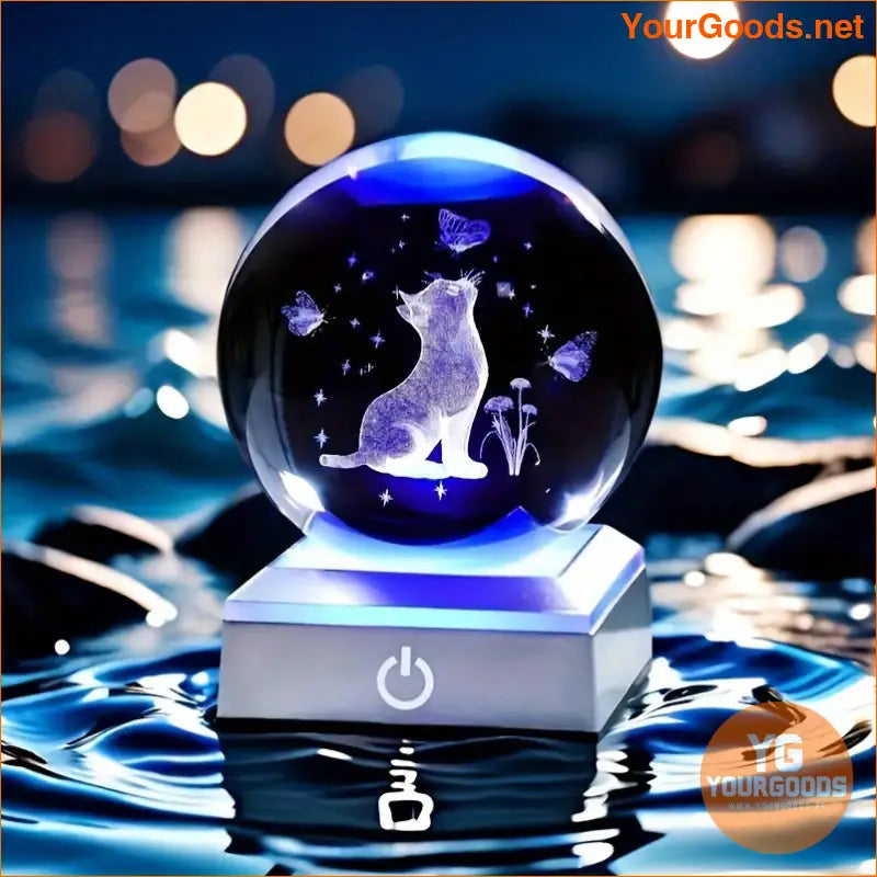 LED Base 3D Crystal Cat Ball Perfect Gift - YourGoods Online Shop