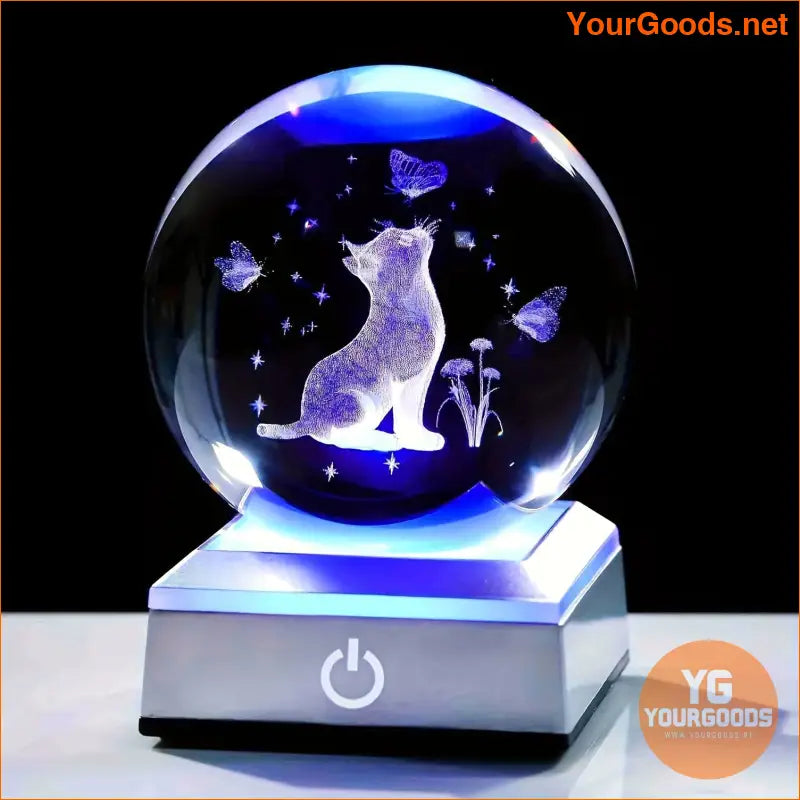 LED Base 3D Crystal Cat Ball Perfect Gift - YourGoods Online Shop