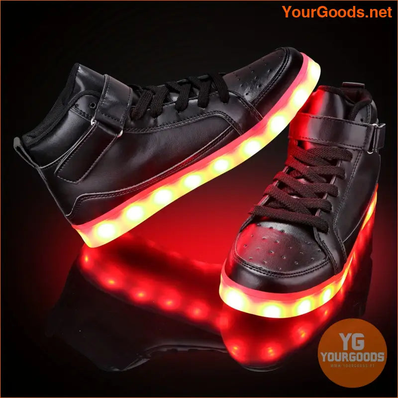 LED Lights Up Shoes, Unisex Luminous Flashing Trainers, USB Charging Lace Up Couples Dancing Shoes - YourGoods Online Shop