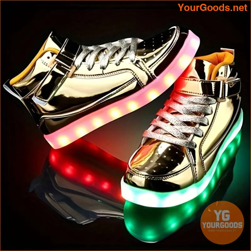 LED Lights Up Shoes, Unisex Luminous Flashing Trainers, USB Charging Lace Up Couples Dancing Shoes - YourGoods Online Shop