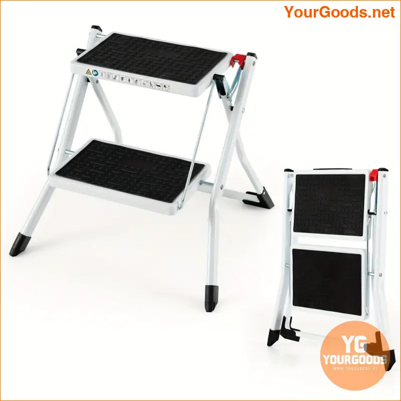 Lifezeal Folding Step Stool 2 Step 330lb Capacity Anti-Slip Handle - YourGoods Online Shop