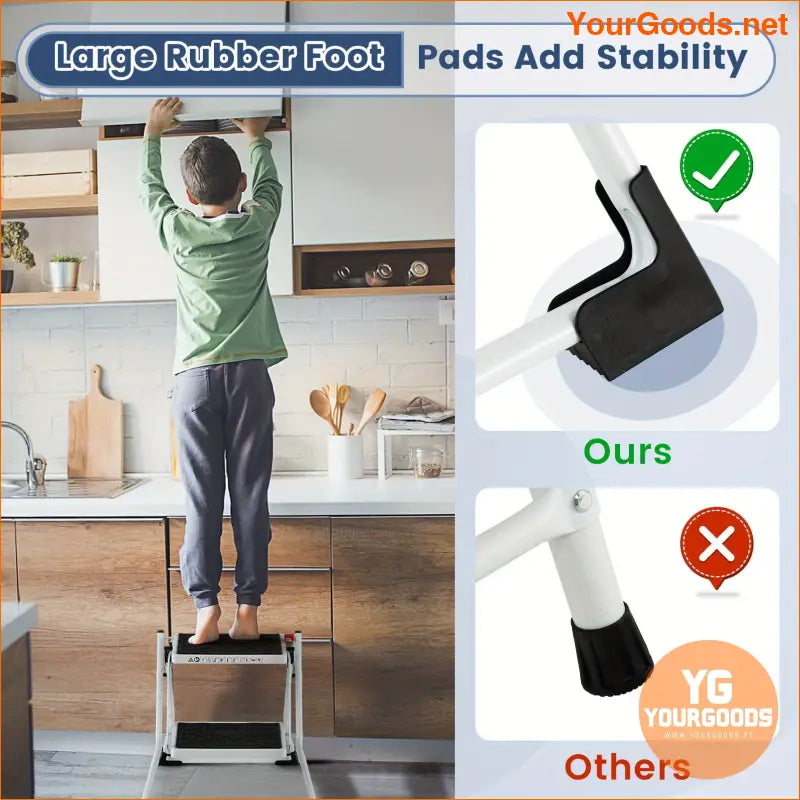 Lifezeal Folding Step Stool 2 Step 330lb Capacity Anti-Slip Handle - YourGoods Online Shop