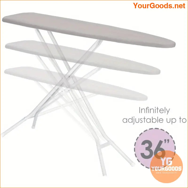 Light Grey Ironing Board with Cover and Pad 4 Steel Legs - YourGoods Online Shop