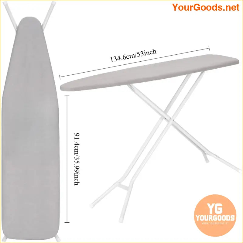 Light Grey Ironing Board with Cover and Pad 4 Steel Legs - YourGoods Online Shop