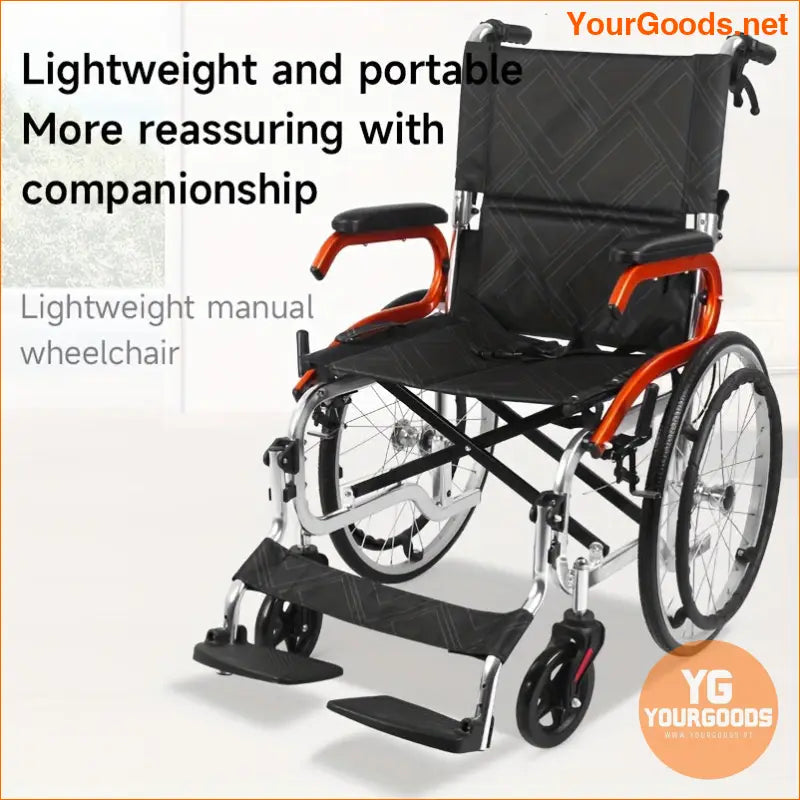 Lightweight Foldable Transport Wheelchair with 20 Wheels Ergonomic Design - YourGoods Online Shop