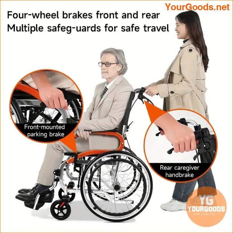 Lightweight Foldable Transport Wheelchair with 20 Wheels Ergonomic Design - YourGoods Online Shop