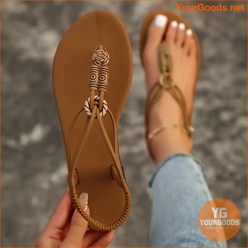 Lightweight Womens Beaded Thong Sandals for Summer - YourGoods Online Shop