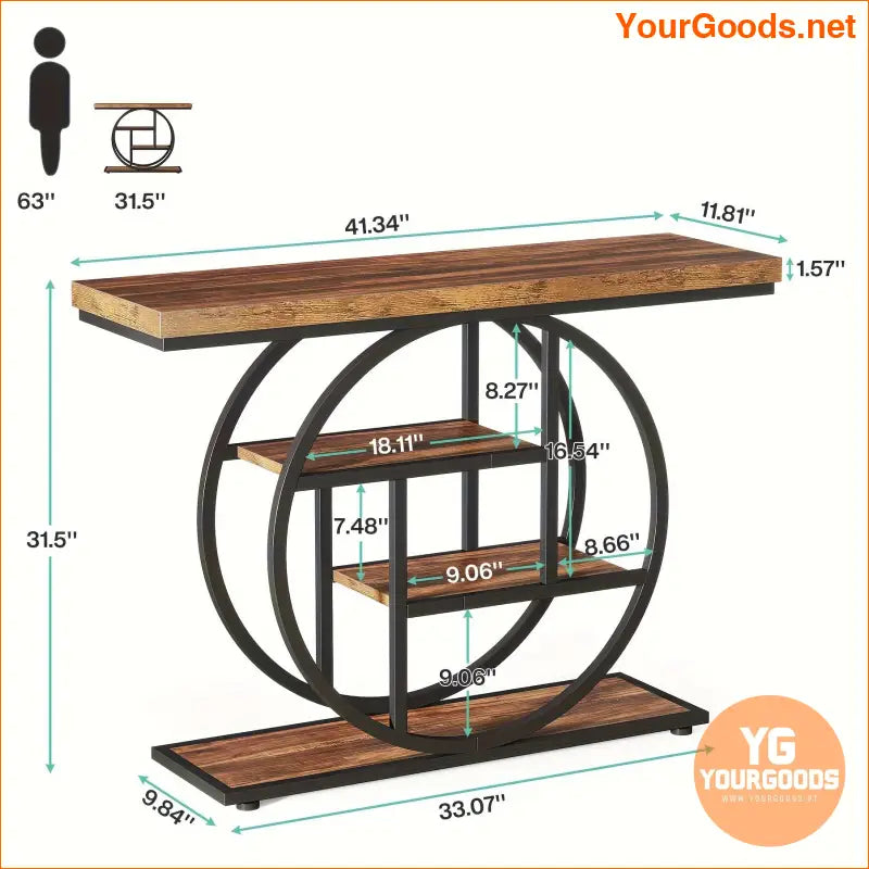 LITTLE TREE 4Tier Narrow Console Table with Storage Shelves - YourGoods Online Shop