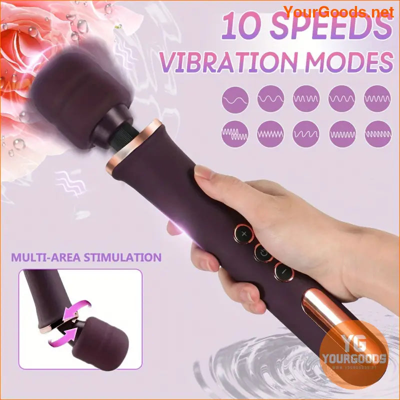 LUVWAKE Wireless Vibration Wand 10 Modes Waterproof GSpot Stimulator - YourGoods Online Shop