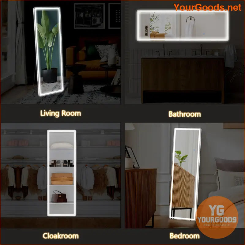 Luxurious 64x21 LED FullLength Standing Mirror Adjustable Stable - YourGoods Online Shop