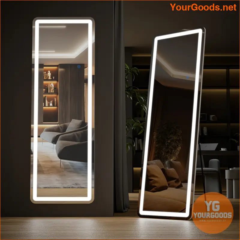 Luxurious 64x21 LED FullLength Standing Mirror Adjustable Stable - YourGoods Online Shop