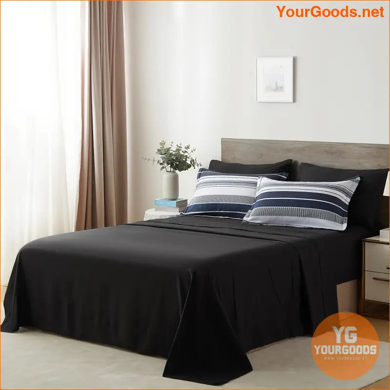 Luxurious 7Piece Striped Comforter Set AllSeason Hypoallergenic Machine Washable - YourGoods Online Shop