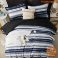 Luxurious 7Piece Striped Comforter Set AllSeason Hypoallergenic Machine Washable - YourGoods Online Shop