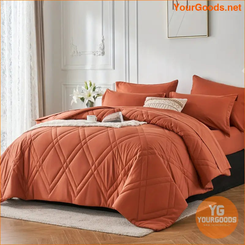 Luxurious Geometric Comforter Set Soft Hypoallergenic Bedding - YourGoods Online Shop