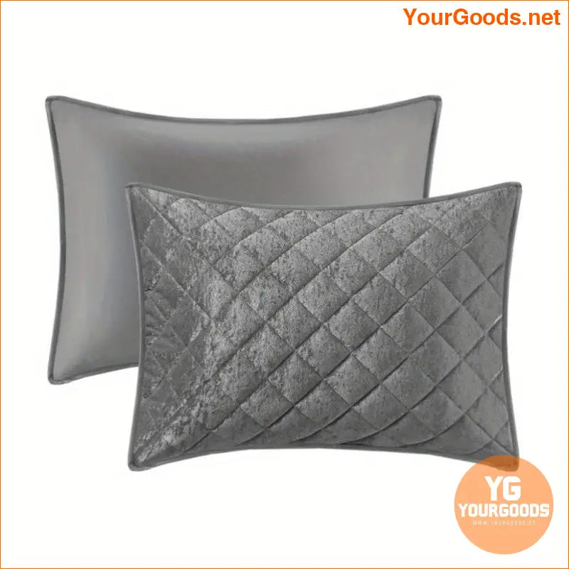 Luxurious Grey Velvet Duvet Cover YearRound Comfort - YourGoods Online Shop