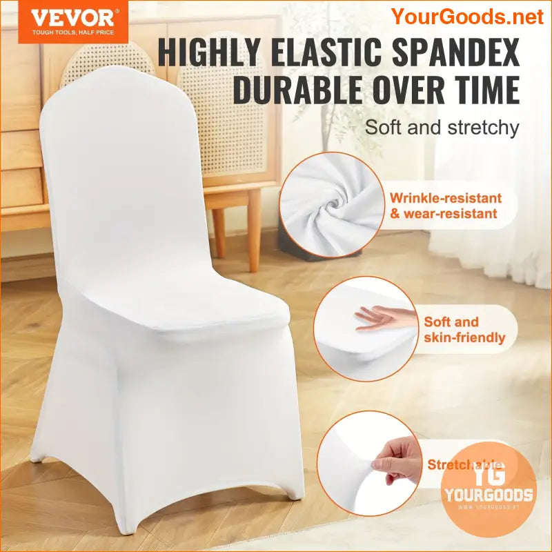 Luxurious White Stretch Chair Covers - 150 Pack - YourGoods Online Shop