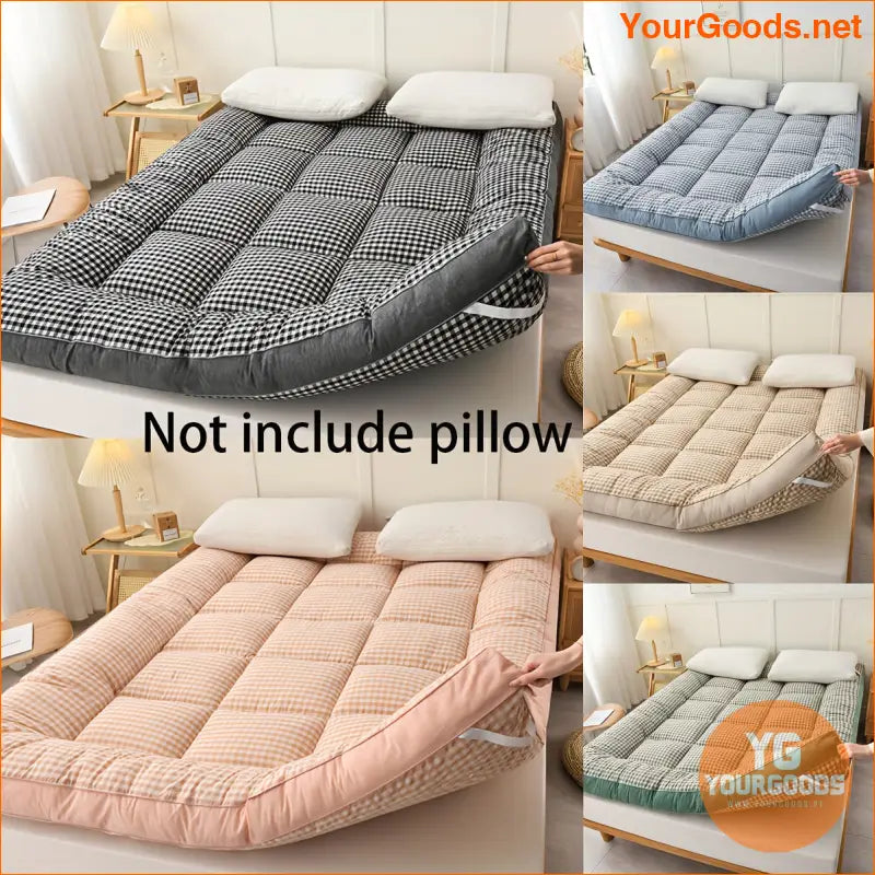 Luxury Soft Plaid Mattress Cover for Cozy Comfort - YourGoods Online Shop