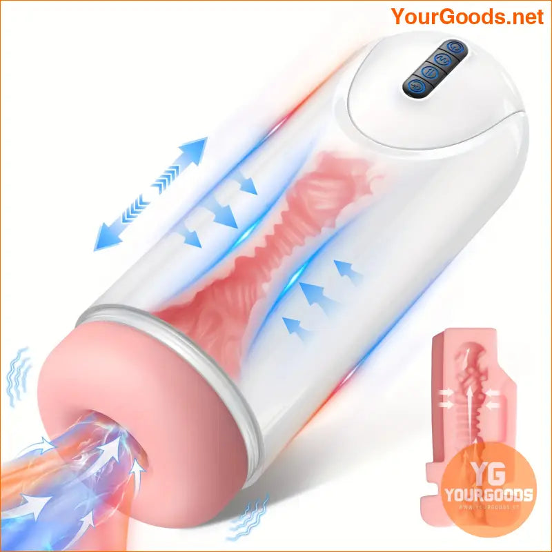 Mens Automatic Sucking Vibrating Masturbator with Real Vaginal Stimulation - YourGoods Online Shop