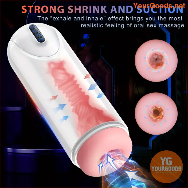 Mens Automatic Sucking Vibrating Masturbator with Real Vaginal Stimulation - YourGoods Online Shop