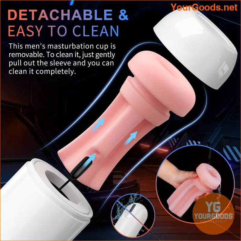 Mens Automatic Sucking Vibrating Masturbator with Real Vaginal Stimulation - YourGoods Online Shop