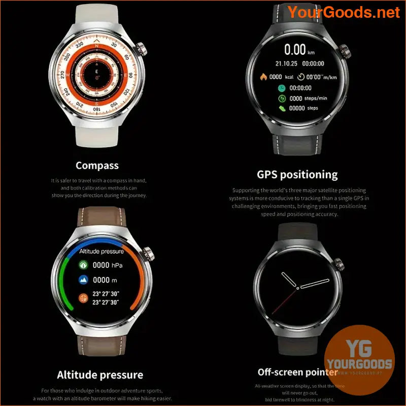 Mens Smart Watch 4 PRO AMOLED GPS Waterproof Wireless Call - YourGoods Online Shop