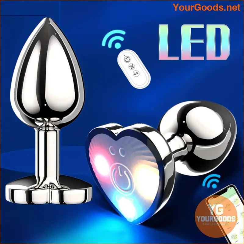 Metal LED Vibrating Butt Plug with Remote Control - YourGoods Online Shop