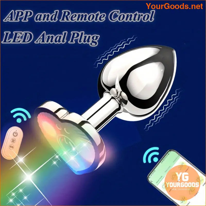 Metal LED Vibrating Butt Plug with Remote Control - YourGoods Online Shop