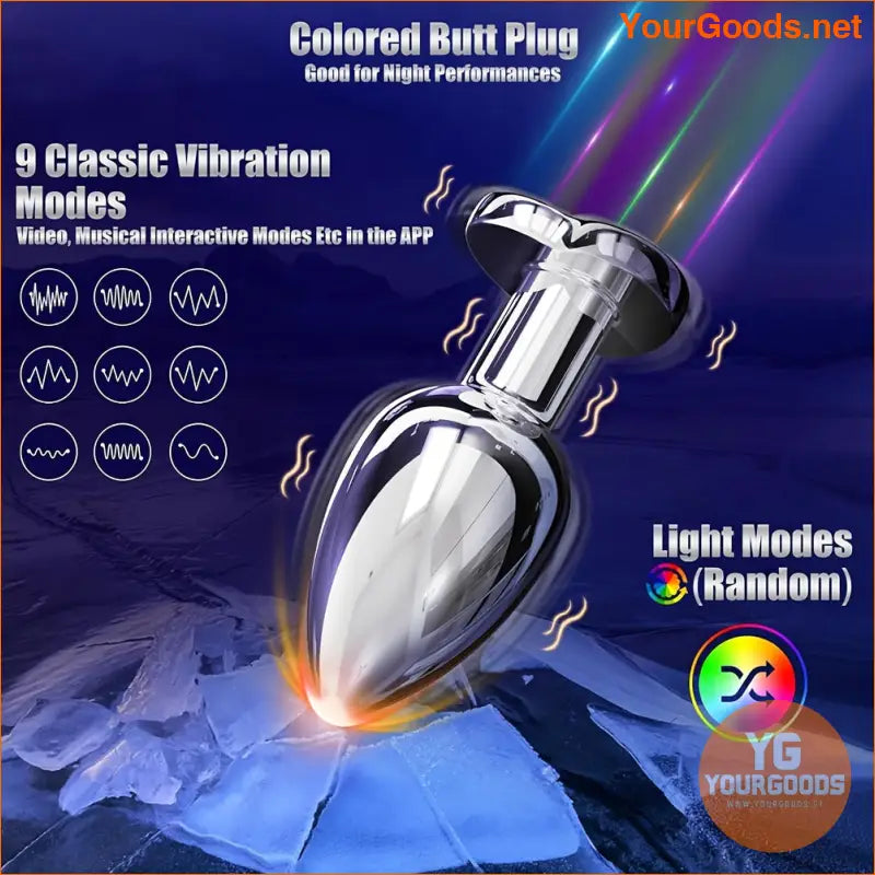 Metal LED Vibrating Butt Plug with Remote Control - YourGoods Online Shop