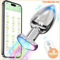 Metal LED Vibrating Butt Plug with Remote Control - YourGoods Online Shop