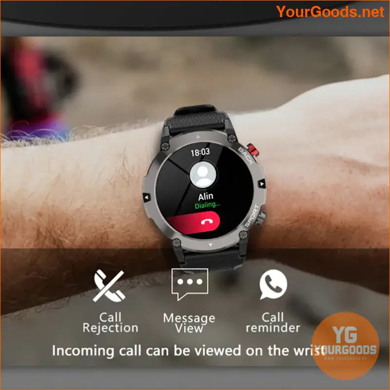 Military C21 Waterproof Smartwatch Calls Tracking Fitness 2023 - YourGoods Online Shop