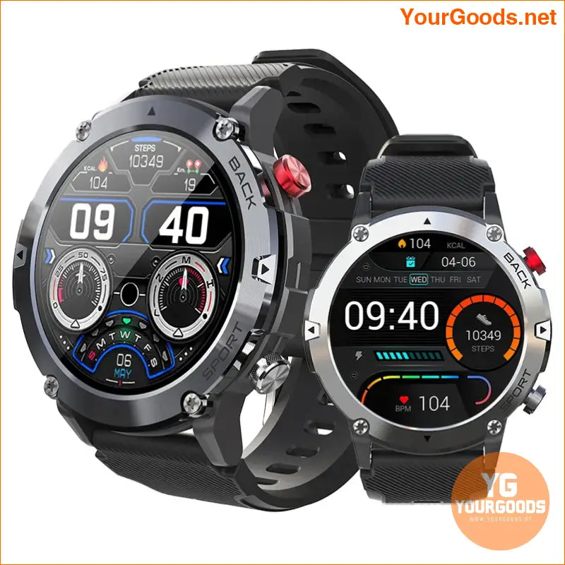 Military C21 Waterproof Smartwatch Calls Tracking Fitness 2023 - YourGoods Online Shop