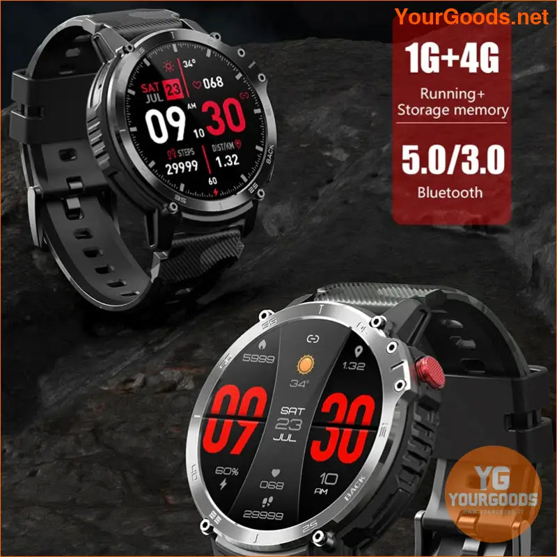 Military C22 Mens Waterproof Smartwatch with BT Call and Fitness Tracker - YourGoods Online Shop