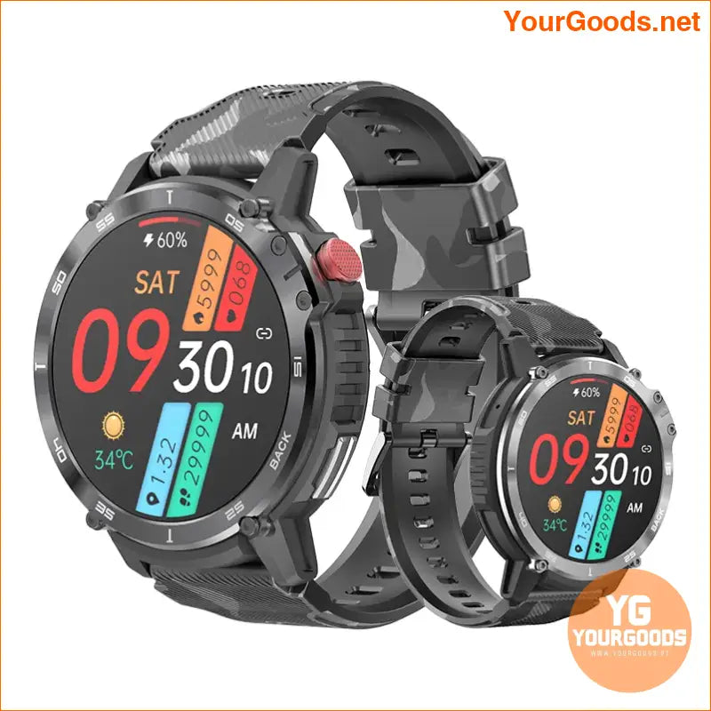 Military C22 Mens Waterproof Smartwatch with BT Call and Fitness Tracker - YourGoods Online Shop