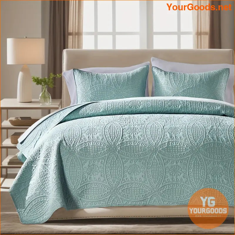 Modern Coin Pattern Lightweight Summer Quilt Set 3 Pieces - YourGoods Online Shop