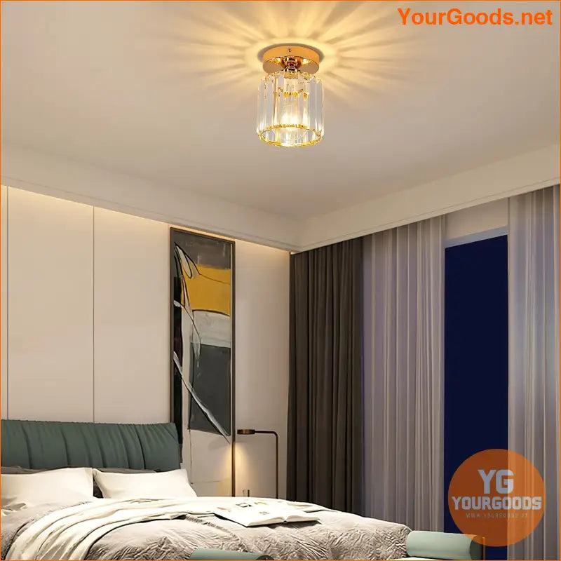 Modern Crystal SemiFlush Ceiling Lamp E26 Base - YourGoods Online Shop